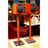 Two Boston speakers on stands, each: 47"h overall