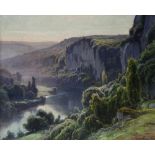 William Didier-Pouget (French, 1864-1959), "La Vallee de la Vezere au Grand-Roe (Dordogne)," oil