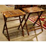 Pair of rattan side tables, 25.5"h x 20"w x 15"d