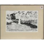 Clark Mitchell (American, 20th century), Park in the Shade, lithograph, pencil signed lower right,