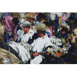 Todd Tibbals (American, b. 1939), Mexican Market, watercolor, signed lower left, sight: 14.5"h x