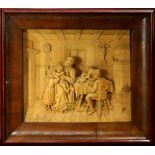 Hermann Steiner (Austrian, 1878-1963), Tirolian Family (Interior Scene), carved wood diorama (single