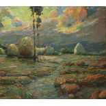 Karl Schmidt (American, 1890-1962), "Untitled (Landscape)," oil on board, museum inventory title