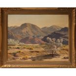 California School (20th century), Mountain Landscape, oil on canvas, signed "R. L. Jeffrey," lower