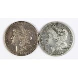 (lot of 2) 1892(S) and 1902(S) Morgan silver dollars, XF/AU