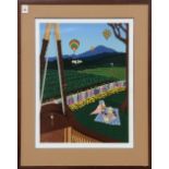 Jan Davidson (American, 20th century), Wine Country, 1990, serigraph in colors, pencil signed and