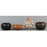(lot of 4) Southwest Native American ceramic bowl group, consisting of (2) Acoma bowls, one with