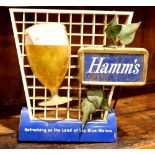 Hamm's beer wall mount advertising plaque, reading "Hamm's Refreshing as the Land of Sky and Blue