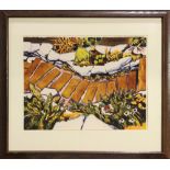 Carl E. Schwartz (American, 1935-2014), "Rock Garden I," lithograph in colors, pencil signed lower