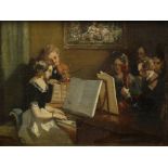 Attributed to Felix Emile Garbet (French, c.1800-1846), "Le Concert," oil on canvas (laid down on