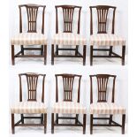 (lot of 6) Chippendale style side chairs, 19th century, having a shaped crest, above a shield