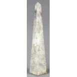 Crystal quartz decorative obelisk, 13"h