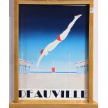After Gerard Razzia (French, b.1949), "Deauville," offset lithograph poster in colors, signed in