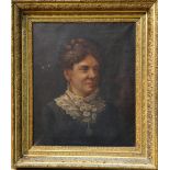 American School (19th century), Portrait of a Lady, oil on canvas, unsigned, overall (with frame):