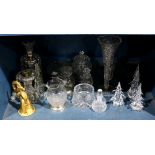(lot of approx. 17) Assorted glass and crystal table articles, comprising (3) graduated Steuben