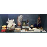 (lot of approx. 55) Continental decorative table items, comprising an Italian faience cow form