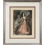 Leonor Fini (French/Argentine, 1908-1996), Portrait of a Lady, color lithograph, pencil signed lower