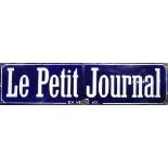 French advertising sign, circa 1930, for Le Petit Journal, inscribed "En Vente Ici, Email ed