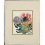 Flowers, watercolor, signed "Natalie" lower left, 20th century, overall (with frame): 20.25"h x 16.