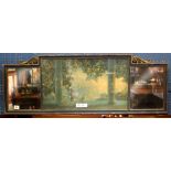 Framed mirror with Maxfield Parrish Day Break, 20.5"h x 57"w