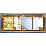 Neoclassical style framed overmantle mirror, 23.5"h x 58.5"w
