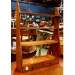 American hanging cupboard, early 19th century, having four fixed shelves continuing to the two