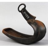 Japanese iron stirrup, Edo period, approx. 9.75"h x 11.5"l x 4.75"w