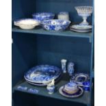 (lot of approx. 48) Assorted blue and white decorated transferware, including, bowls, trays,