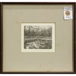 Ronnie Williford (American, 20th century), Winter Landscape, etching, pencil signed lower right,