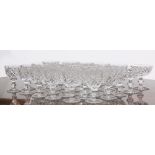 St. Louis crystal stemware group, consisting of (12) champagne bowls, (11) cordials, and (12)