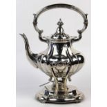 Fischer sterling silver teapot with warming stand in the "Footed Duncan" pattern, 13.5"h, 46.67 troy