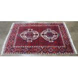 Persian Afshar carpet, 5' x 6'4"