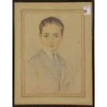 (lot of 2) American School (20th century), Portraits of Menlo Park Boys, 1917, graphite and