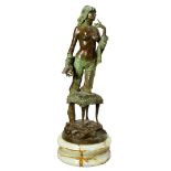 Robert Krant (American, 1918-1996), "Madame del Carmon," 1979, bronze scultpure on marble base,