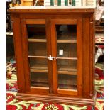 Edwardian bookcase with two glass doors, 35"h x 30"w x 10"d