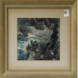Ship Under Distress, watercolor, signed "Earle Blouicsbro" upper left, 20th century, overall (with