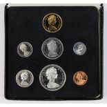 (lot of 7) 1967 Canadian coin proof set (Ottawa mint) includes 20 dollar gold, silver coins toned