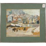 Kenneth Green (British, 1905-1986), View of St. Ives, 1930, gouache, signed and dated lower left,