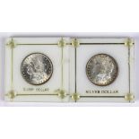 (lot of 2) Morgan Silver Dollars, BU, 1884(O), 1885(O)