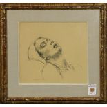 Joseph Hirsch (American, 1910-1981), Portrait of a Woman Sleeping, graphite on paper, signed lower