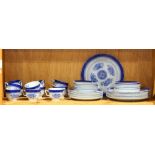 (lot of 43) English Spode transferware table service, consisting of dinner plates, salad plates,