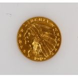 1910 2 ½ dollar gold Indian head, choice BU