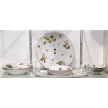 (lot of 10) Herend porcelain partial luncheon service, with mushrooms, insects, fruit and