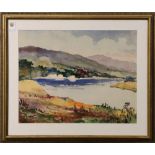 Galen Wolf (American, 1889-1976), River Scene, watercolor, signed lower right, overall (with frame):