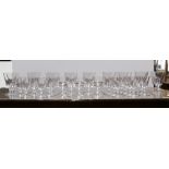 (lot of 34) Baccarat stemware group, in the Embassy pattern, consisting of (3) champagne bowls, (13)