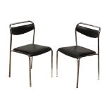 (lot of 2) Swedish Modern Verkstads AB Lindqvist side chairs, each having black upholstery above a
