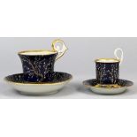 (lot of 4) Czechoslovakian "Original Kobalt" table articles, consisting of a teacup and saucer,