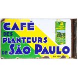 French advertising sign for Cafe des Planteurs de Sao Paulo, 1900-1910, advertising coffee from