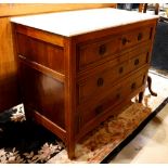 An Italian Neoclassical inlaid walnut chest of drawers late 18th Century, the rectangular carrera