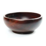 American Studio rosewood turned vessel circa 1970, having a tapered form, unmarked, 4"h x 10"w